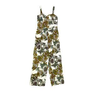 En Focus Women’s Summer Tropical Leaves Romper Jumpsuit, Size Medium (6-8)